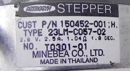 Astrosyn Stepper Unipolar Motor 150452-001 Type 23LM-C057-02  T0301-01 - Advance Operations