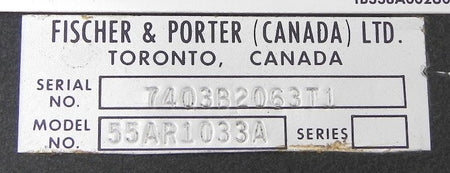 Fisher Porter Flow Meter Alarm 55AR1033A - Advance Operations