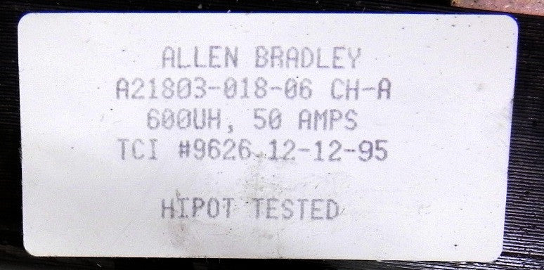 Allen-Bradley Grand Transformer A21803-018-06 50A - Advance Operations