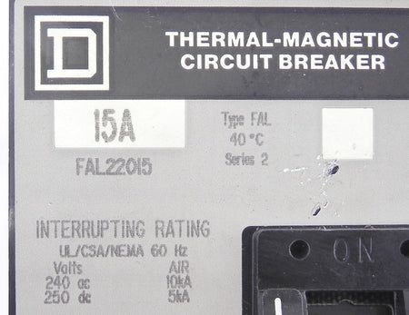 Square D Thermal Magnetic Breaker FAL22015 15A (2) - Advance Operations