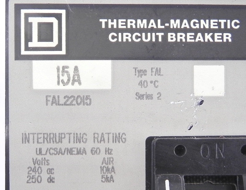 Square D Thermal Magnetic Breaker FAL22015 15A (2) - Advance Operations
