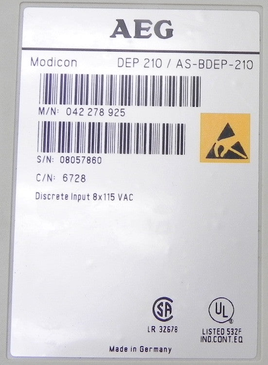 AEG Modicon Discrete Input DEP 210 / AS-BDEP-210 - Advance Operations