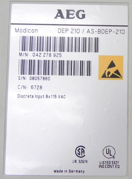AEG Modicon Discrete Input DEP 210 / AS-BDEP-210 - Advance Operations