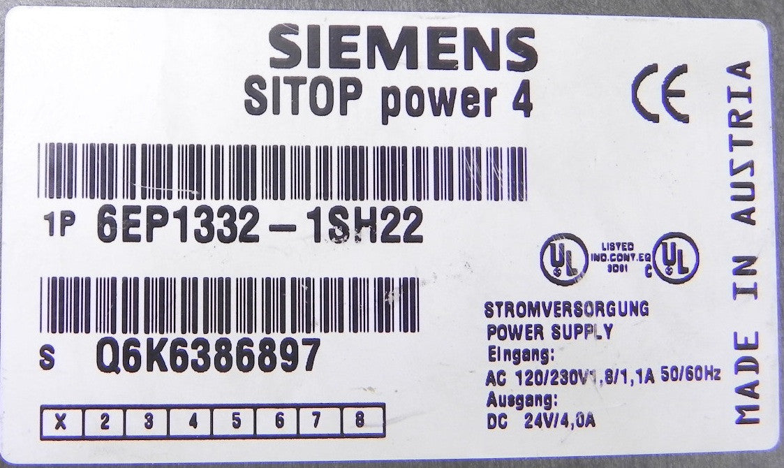 Siemens Sitop Power 4 Power Supply 6EP1 332-1SH22 - Advance Operations
