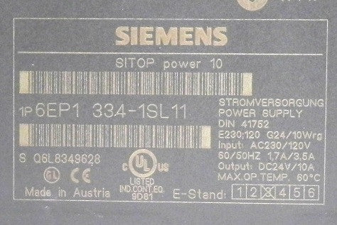 Siemens Sitop Power Supply 6EP1 334-1SL11 - Advance Operations