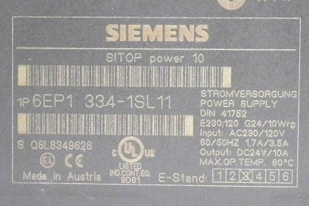 Siemens Sitop Power Supply 6EP1 334-1SL11 - Advance Operations