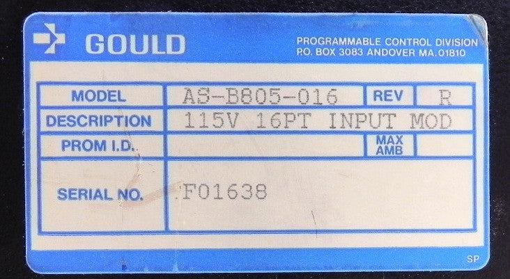 Gould 115VAC 16Pt Input Module AS-B805-016 Rev R (2) - Advance Operations