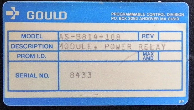 Gould Selectable N.O/N.C. Relay Output AS-B814-108 - Advance Operations
