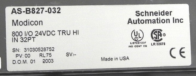 AEG Modicon 24VDC Input Module AS-B827-032 - Advance Operations
