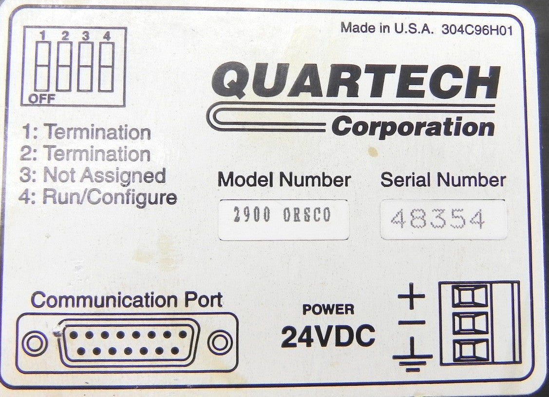 Quartech Orsco Display Interface ELS 300 Model 2900 - Advance Operations
