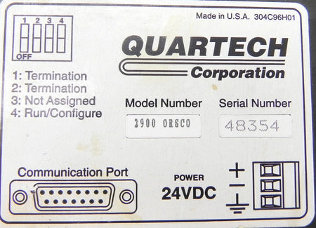 Quartech Orsco Display Interface ELS 300 Model 2900 - Advance Operations