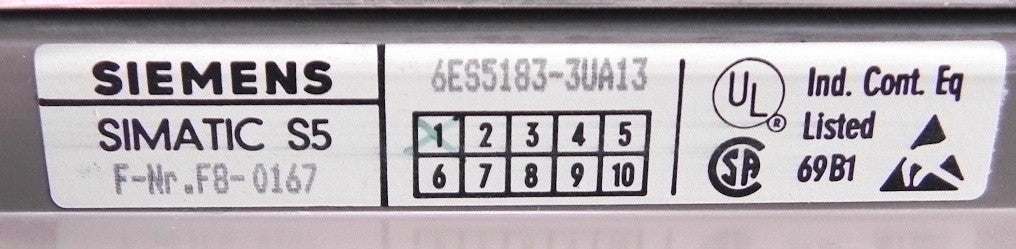 Siemens Expension Rack Chassis 21 Slot 6ES5183-3UA13 - Advance Operations