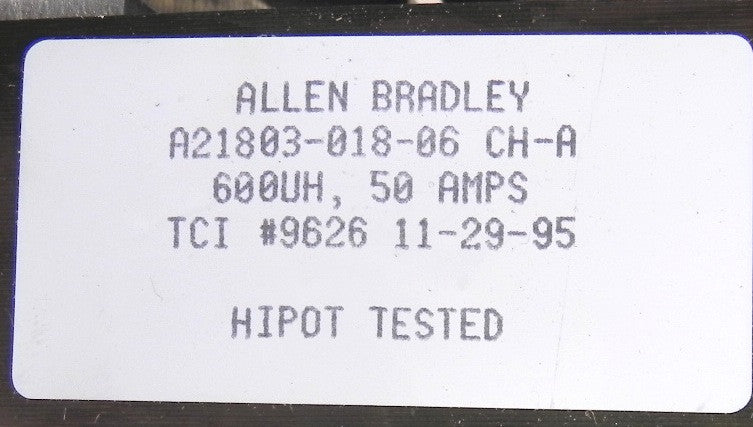 Allen-Bradley Transformer  A21803-018-06 CH-A 50A - Advance Operations