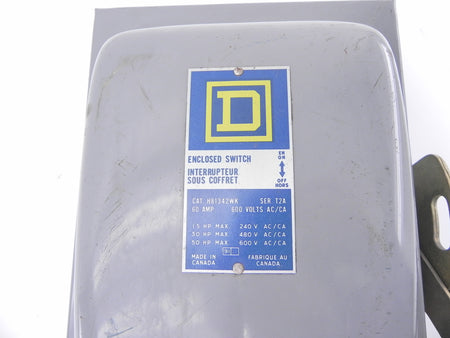 Square D Non Fusable Safety Switch H81342WK 60A 600V - Advance Operations