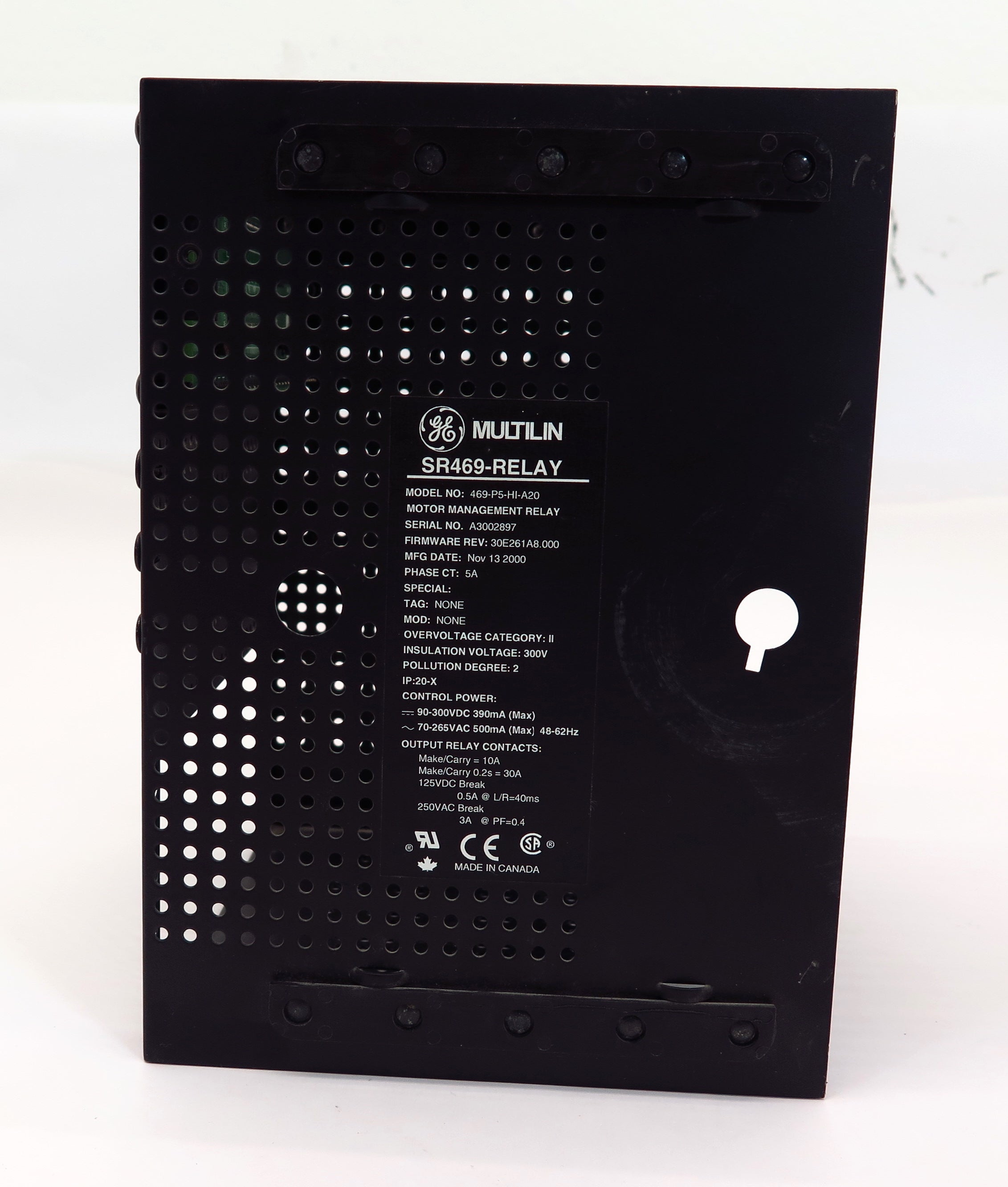 GE Multilin SR469-Relay Case for Model 469-P5-HI-A20 and Other Models - Advance Operations