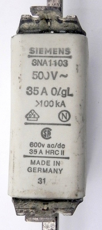 Siemens Fuse 3NA1103 500V 35A (3) - Advance Operations