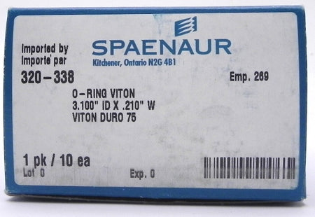 Spaenaur O Ring Viton 75 Duro Black 320-338  (10 Pcs) - Advance Operations