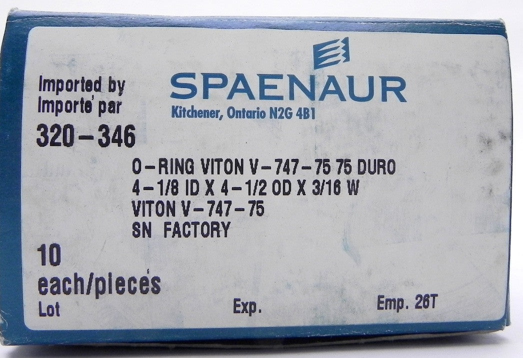 Spaenaur O Ring Viton 75 Duro Black 320-346  (10 Pcs) - Advance Operations