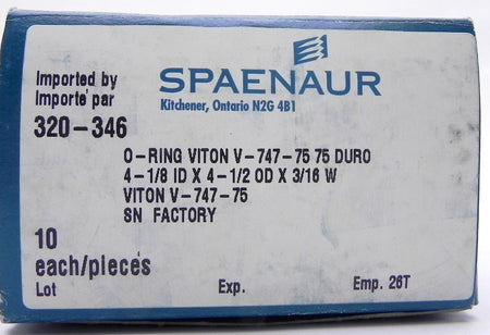 Spaenaur O Ring Viton 75 Duro Black 320-346  (10 Pcs) - Advance Operations