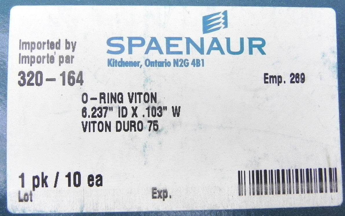 Spaenaur O Ring Viton 75 Duro Black 320-164 (10 Pcs) - Advance Operations