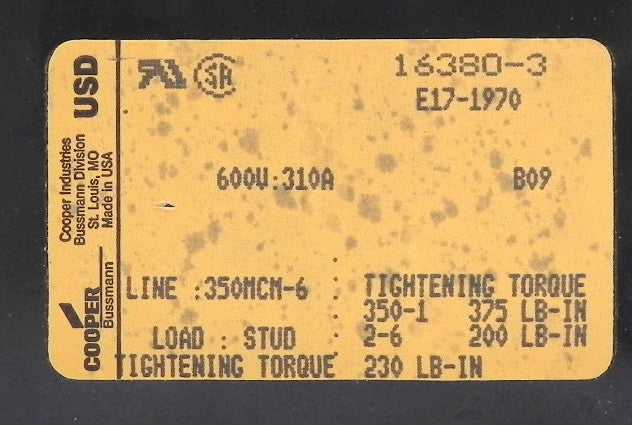 Cooper Power Distribution Block 16380-3 E17-1970 (2) - Advance Operations