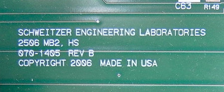 Schweitzer Remote I/O Module SEL-2506 Board 070-1405 - Advance Operations