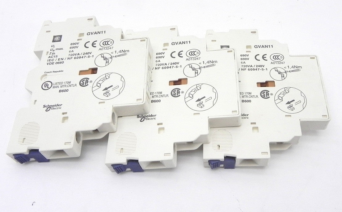 Schneider Contact Block GVAN11 (Lot of 3) - Advance Operations