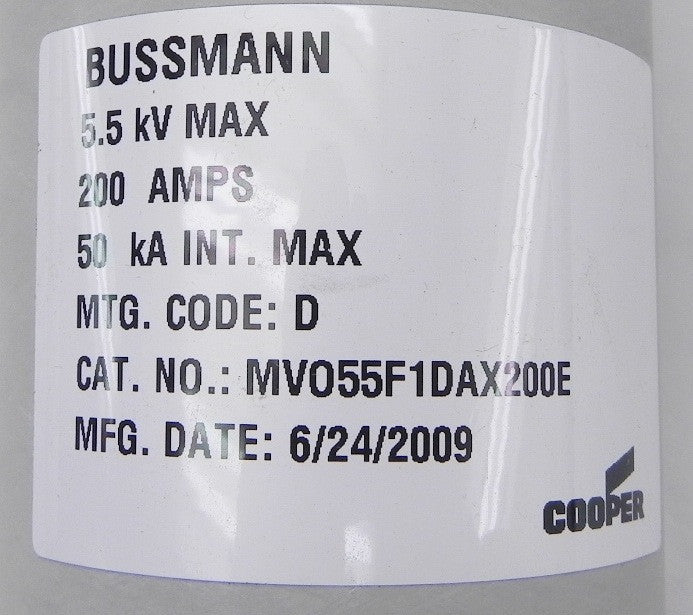 Cooper Current Limiting Fuse MV055F1DAX200E 5.5kV - Advance Operations