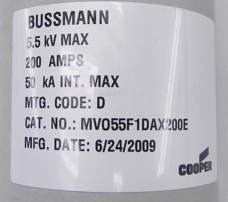 Cooper Current Limiting Fuse MV055F1DAX200E 5.5kV - Advance Operations