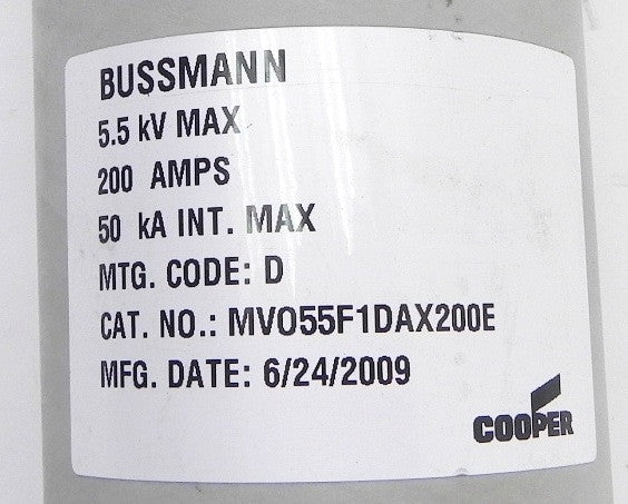 Cooper Current Limiting Fuse MV055F1DAX200E 5.5kV 200A - Advance Operations