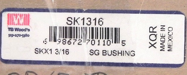 TB Wood's SG Bushing SKX1-3/16 - Advance Operations