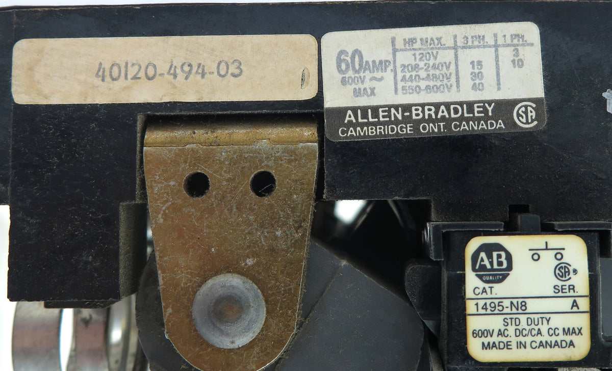 Allen-Bradley Disconnect Switch 40120-494-03 60A 600V - Advance Operations