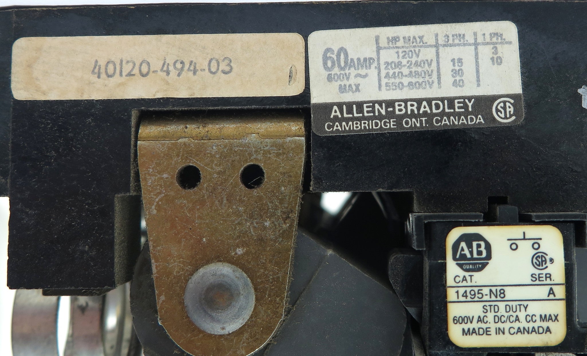 Allen-Bradley Disconnect Switch 40120-494-03 60A 600V - Advance Operations