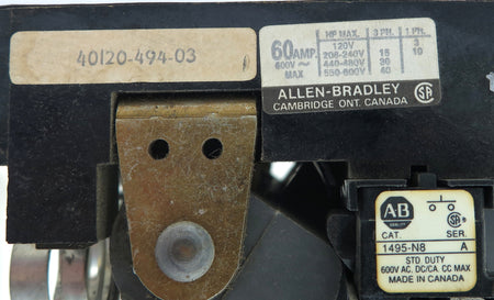 Allen-Bradley Disconnect Switch 40120-494-03 60A 600V - Advance Operations