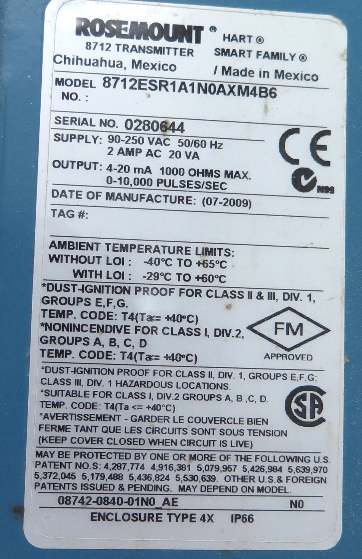 Rosemount 8712 Smart Hart Magnetic Flow Transmitter  8712ESR1A1N0AXM4B6 - Advance Operations