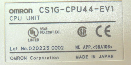 Omron CPU Unit CS1G-CPU44-EV1 - Advance Operations