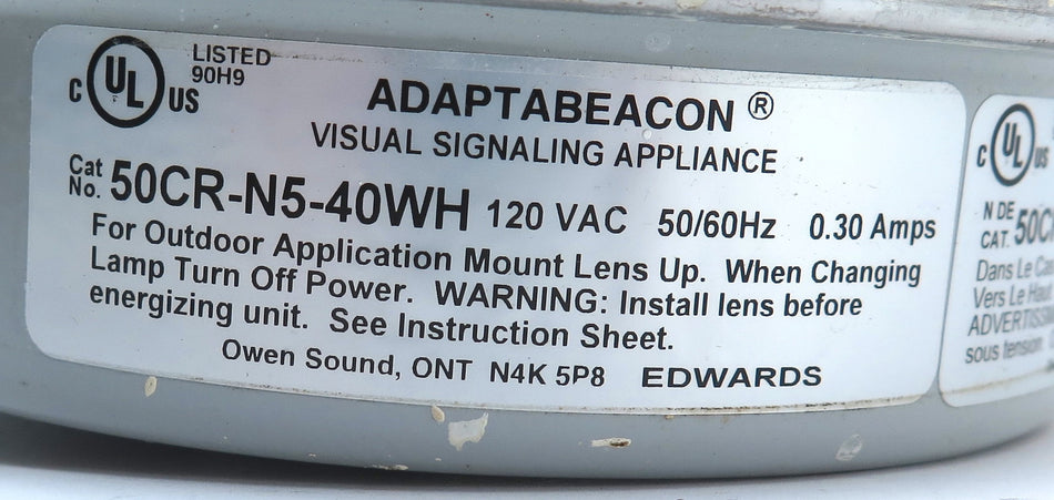 Edwards Red Beacon 50CR-N5-40WH - Advance Operations