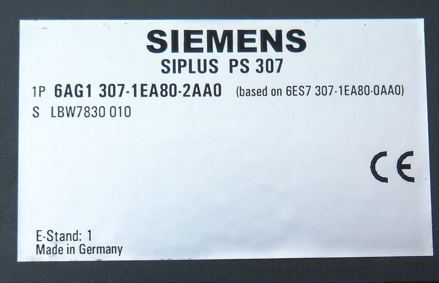 Siemens Siplus PS 307 6AG1 307-1EA80-2AA0 Used - Advance Operations
