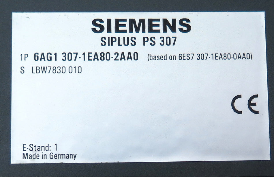 Siemens Siplus PS 307 6AG1 307-1EA80-2AA0 Used - Advance Operations