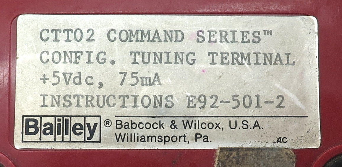 Bailey Configuration Tuning Terminal CTT02 - Advance Operations