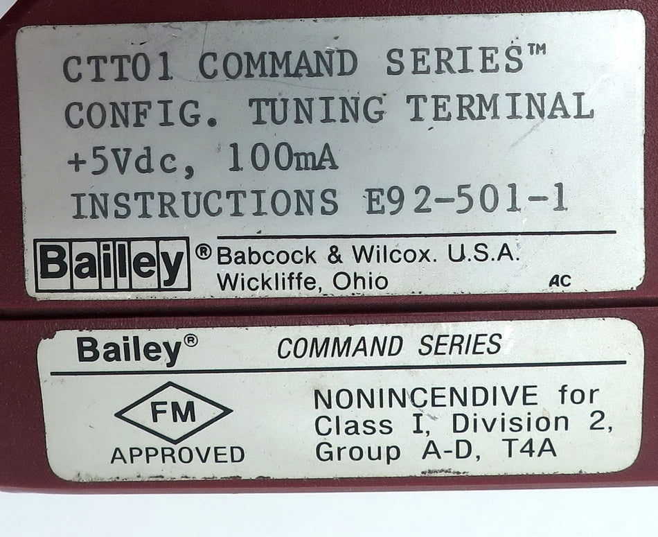 Bailey Configuration Tuning Terminal CTT01 - Advance Operations