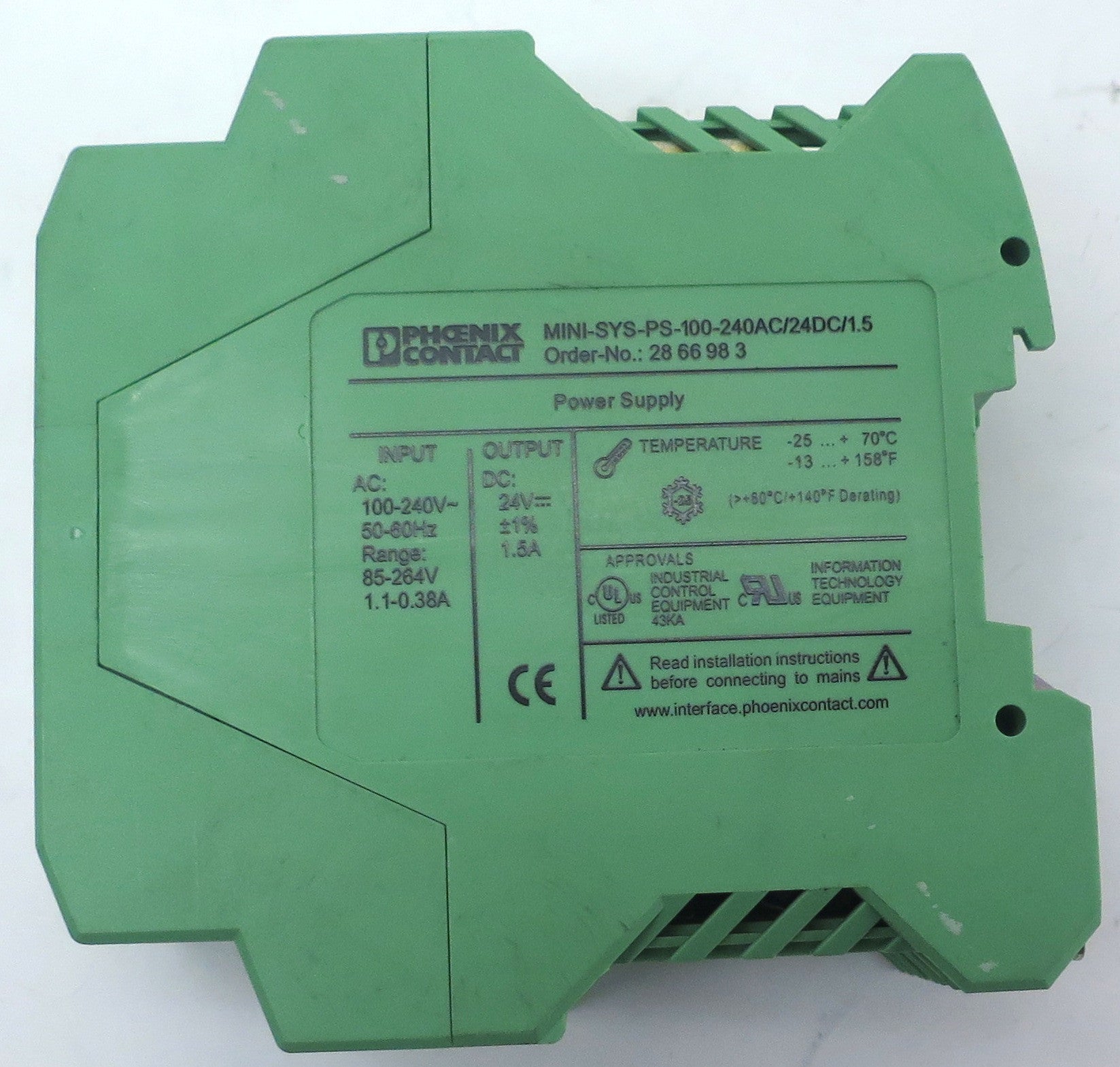 Phoenix Contact Power Supply MINI-SYS-PS-100-240AC - Advance Operations