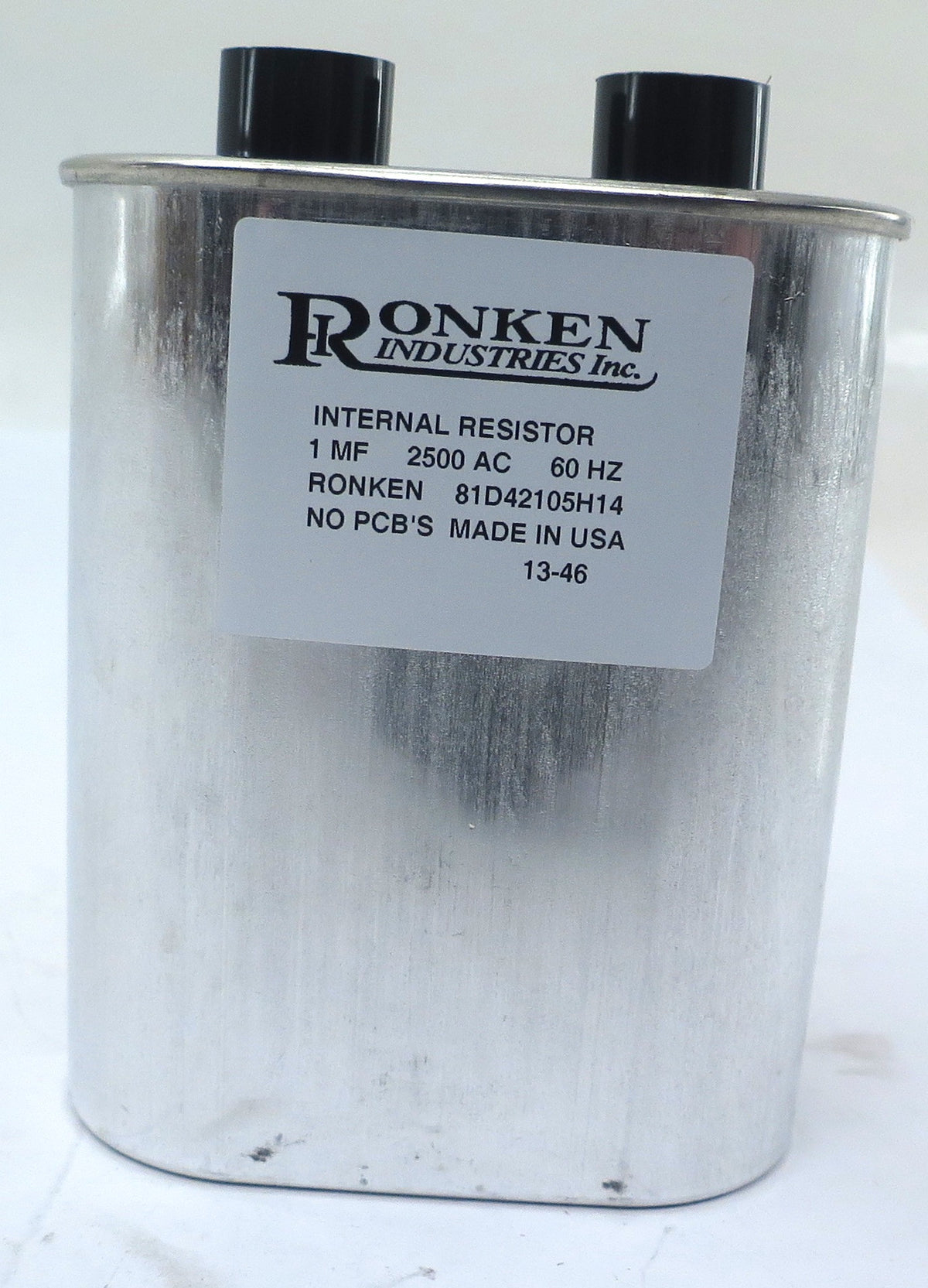 Ronken Capacitor 1 Mf  2500 AC 1346 With Internal Resistor 81D42105H14 - Advance Operations
