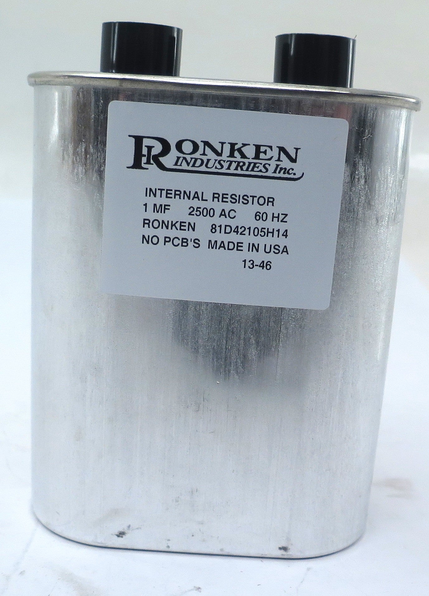 Ronken Capacitor 1 Mf  2500 AC 1346 With Internal Resistor 81D42105H14 - Advance Operations