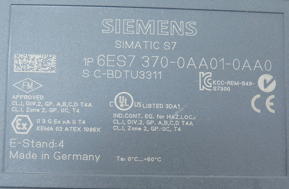 Siemens Dummy Module 6ES7 370-0AA01-0AA0 (3) - Advance Operations
