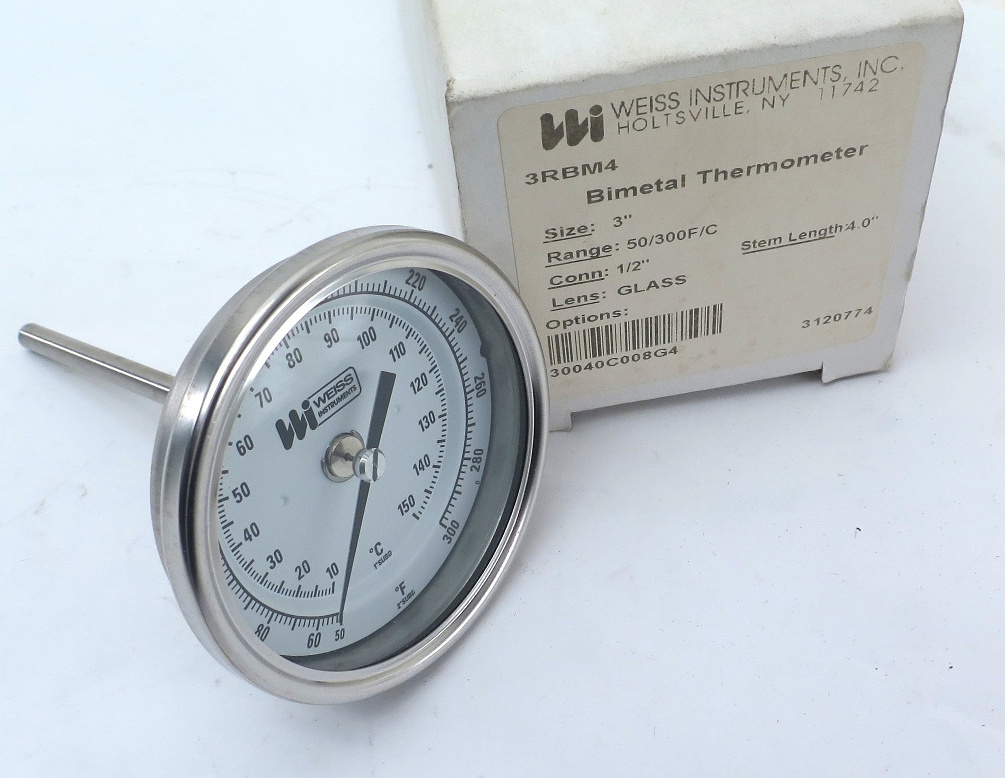 Weiss Instruments Bimetal Thermometer 3" Dial 3RBM4 - Advance Operations