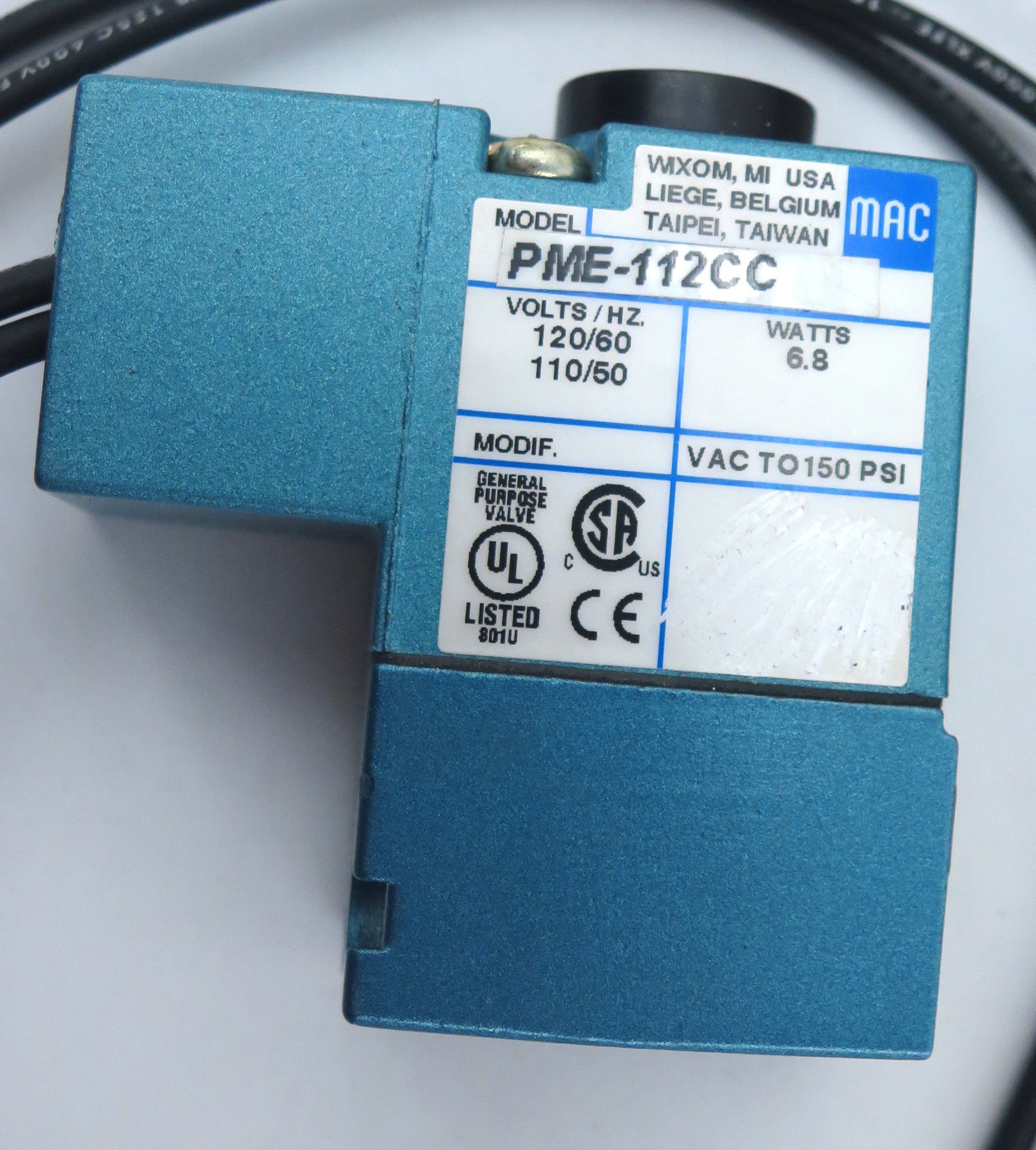 Mac Valve Solenoid Valve PME-112CC - Advance Operations
