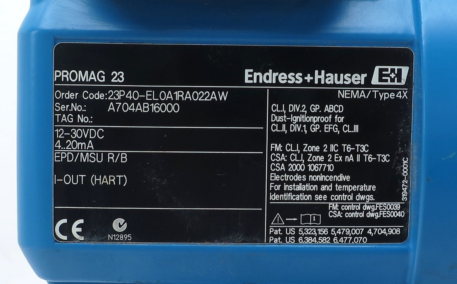 Endress+Hauser Flowmeter 23P40-EL0A1RA022AW 1-1/2" - Advance Operations