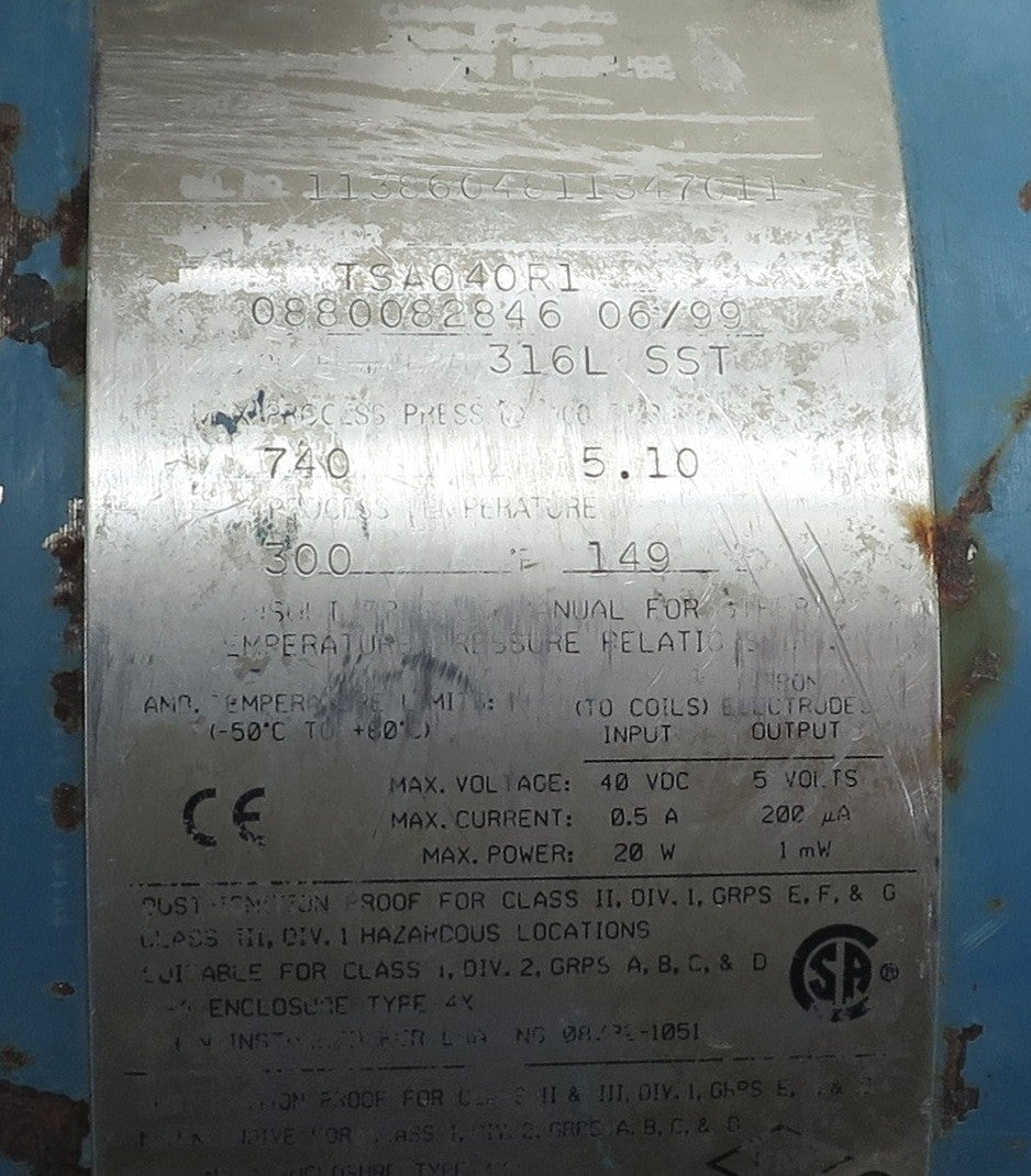 Rosemount Flowmeter Flowtube TSA040R1  4" - Advance Operations