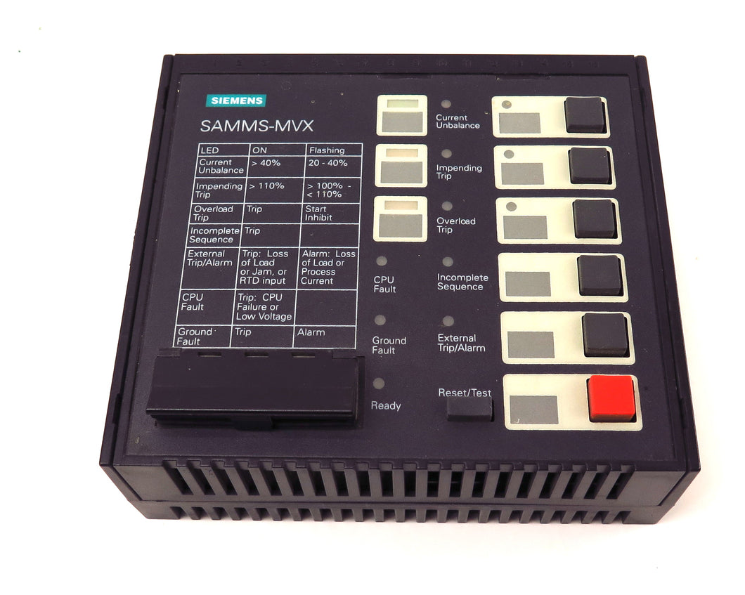Siemens Advanced Motor Master System SAMMS-MVX SAM7  Not working For Parts - Advance Operations